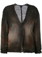 Avant Toi - Cross Body Overdyed Knitted Jacket - Women - Cotton/linen/flax - M, Women's, Brown, Cotton/linen/flax