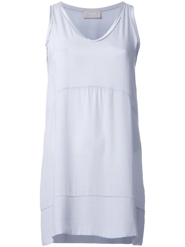 Drumohr Longline Tank Top, Women's, Size: 44, Grey, Silk/spandex/elastane