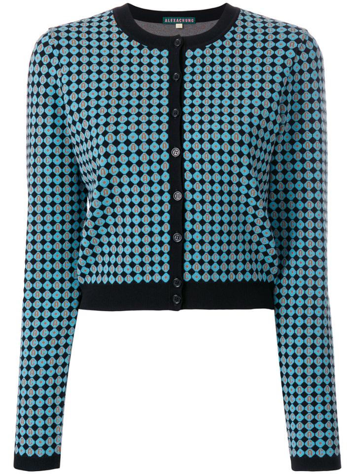 Alexa Chung Cropped Fitted Cardigan - Blue