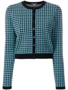Alexa Chung Cropped Fitted Cardigan - Blue
