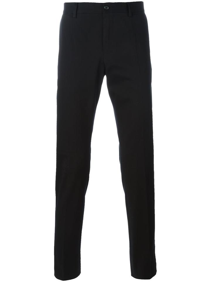 Dolce & Gabbana Tailored Trousers, Men's, Size: 48, Black, Cotton/spandex/elastane