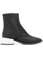 Mm6 Maison Margiela Mettalic Heel Ankle Boots - Black