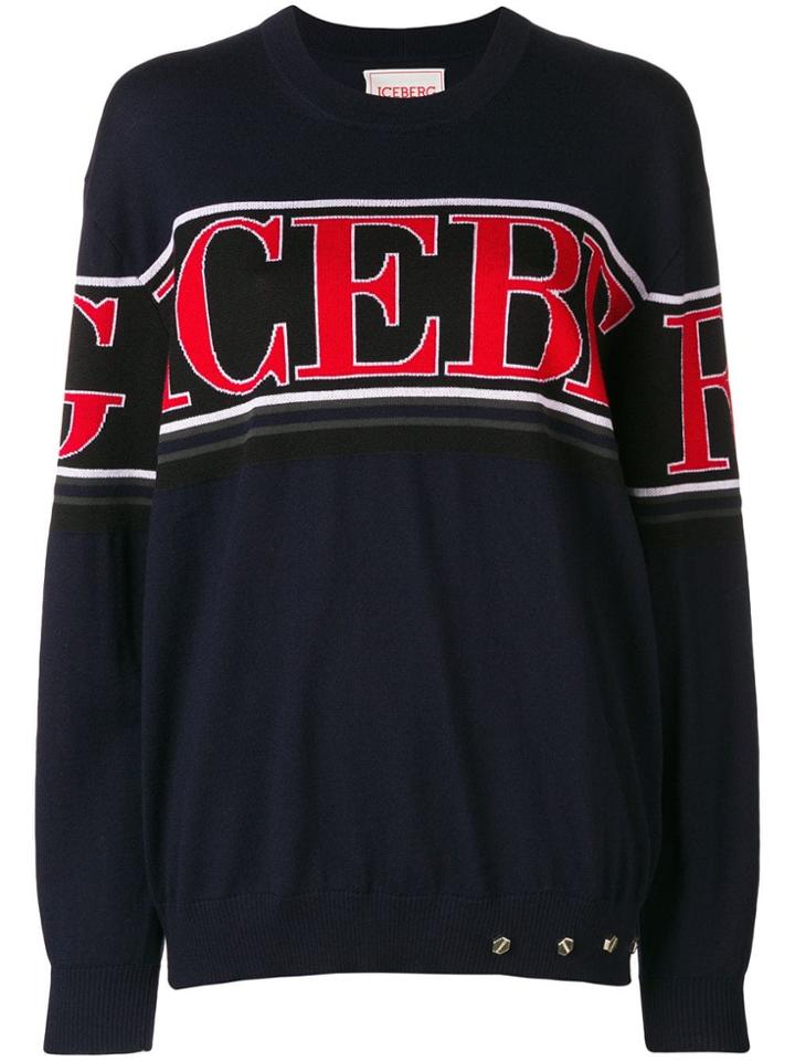 Iceberg Contrast Logo Jumper - Blue