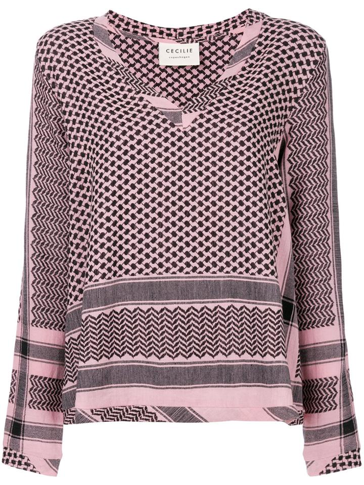 Cecilie Copenhagen Tapestry Pattern Blouse - Pink & Purple