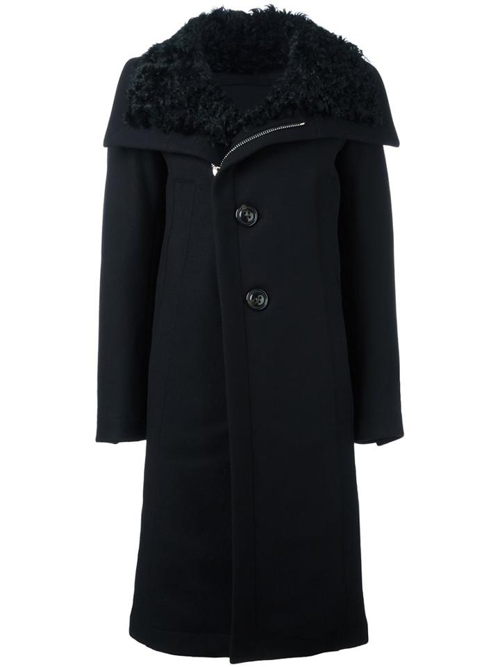 Dsquared2 'hikaru' Coat, Women's, Size: 42, Black, Sheep Skin/shearling/polyamide/polyester/virgin Wool