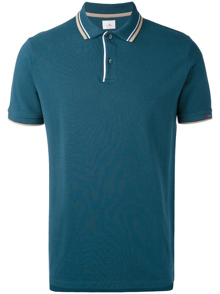 Peuterey - Striped Collar Polo Shirt - Men - Cotton/polyester - L, Nude/neutrals, Cotton/polyester
