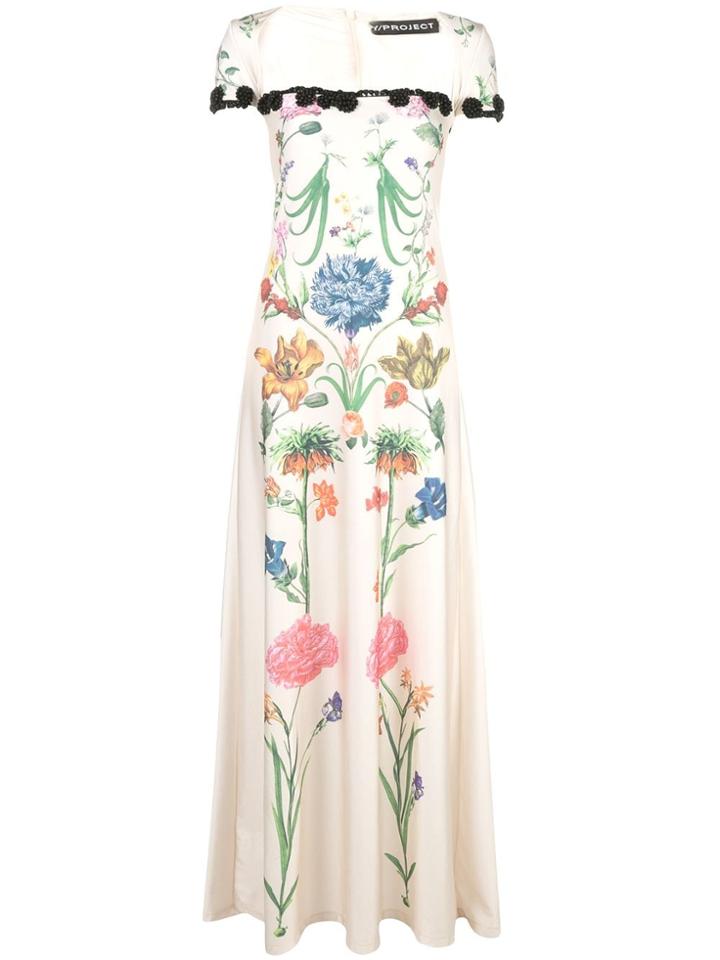 Y/project Floral Maxi Dress - White