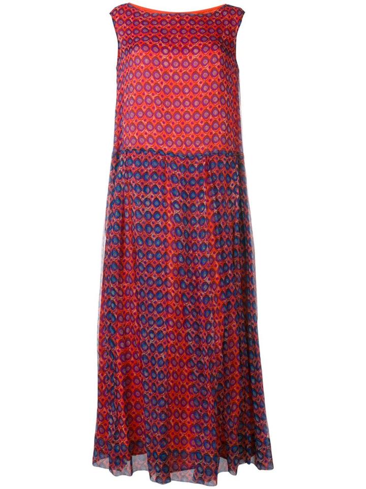 Aspesi Geometric Print Maxi Dress - Red