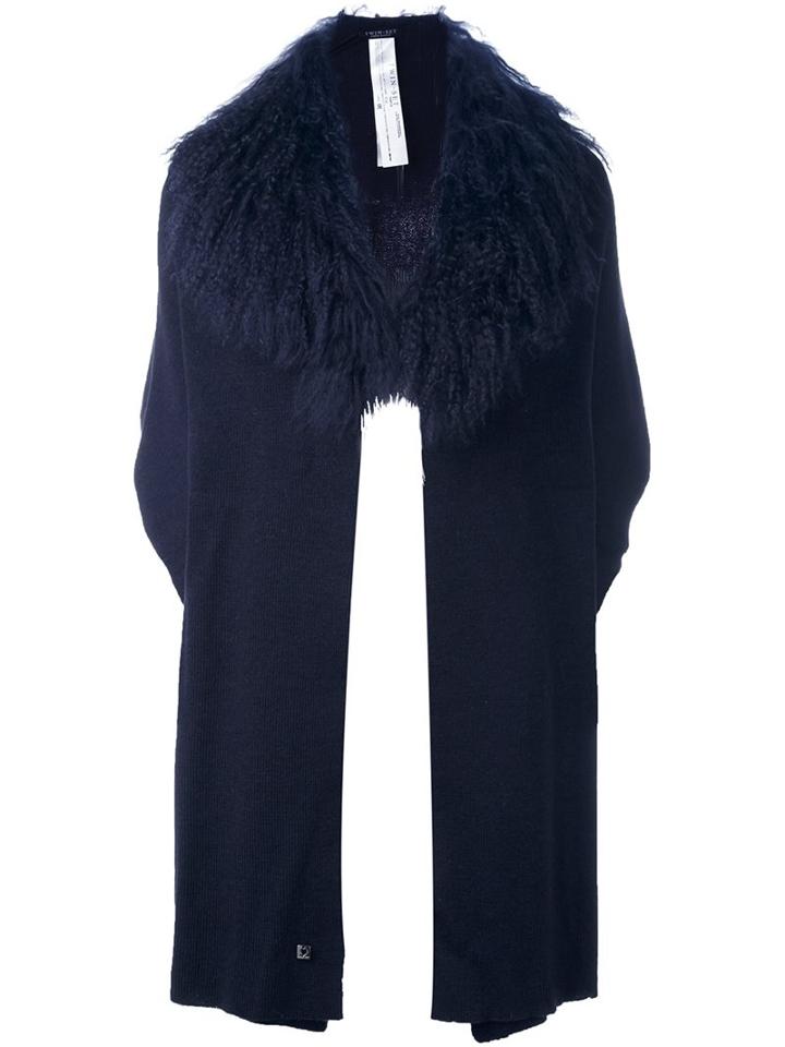 Twin-set Circular Scarf, Women's, Blue, Acrylic/wool/lamb Fur