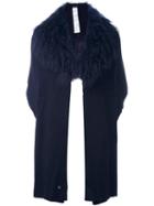 Twin-set Circular Scarf, Women's, Blue, Acrylic/wool/lamb Fur