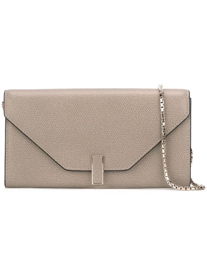 Valextra Chain Strap Clutch, Women's, Nude/neutrals, Calf Leather