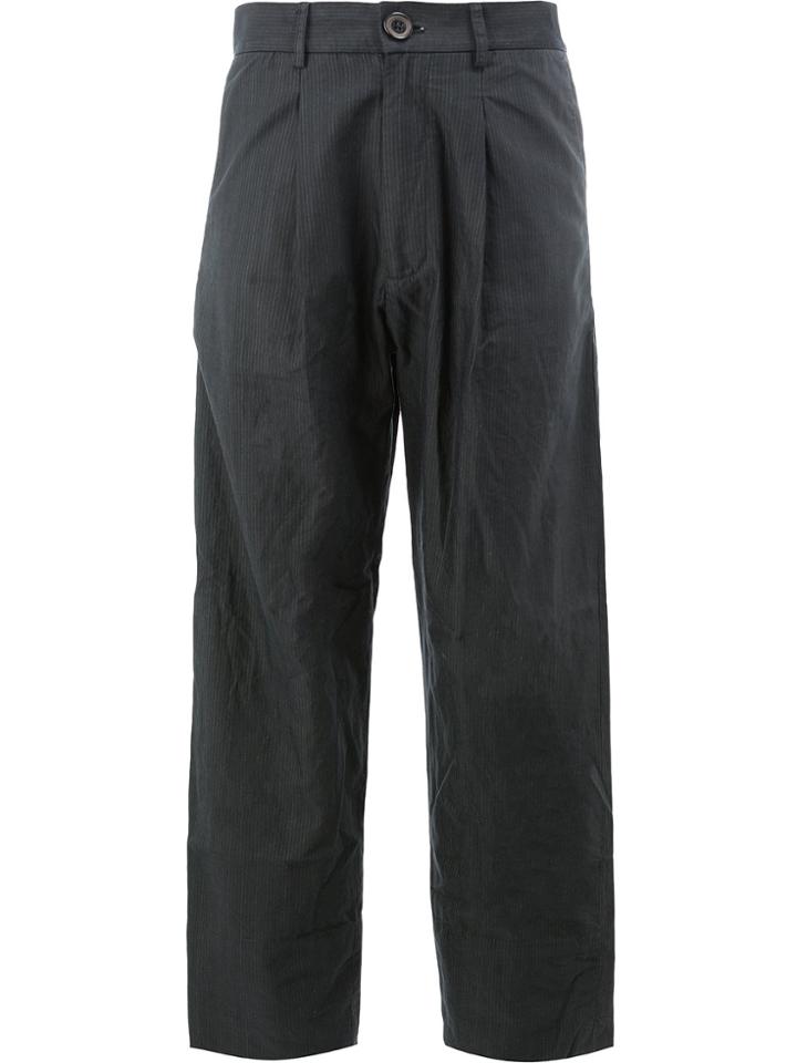 Geoffrey B. Small Striped Straight Leg Trousers - Blue