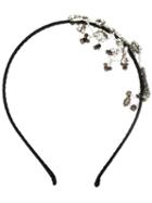 No21 Embellished Headband, Women's, Black, Glass/brass/pvc/silk