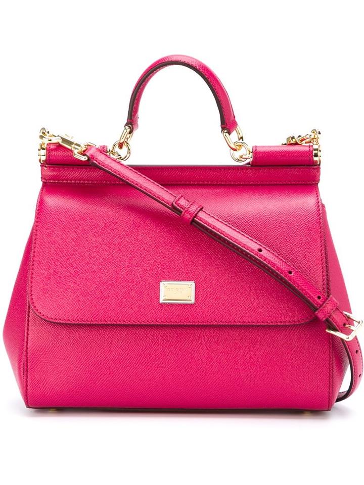 Dolce & Gabbana Medium 'sicily' Tote, Women's, Pink/purple, Leather