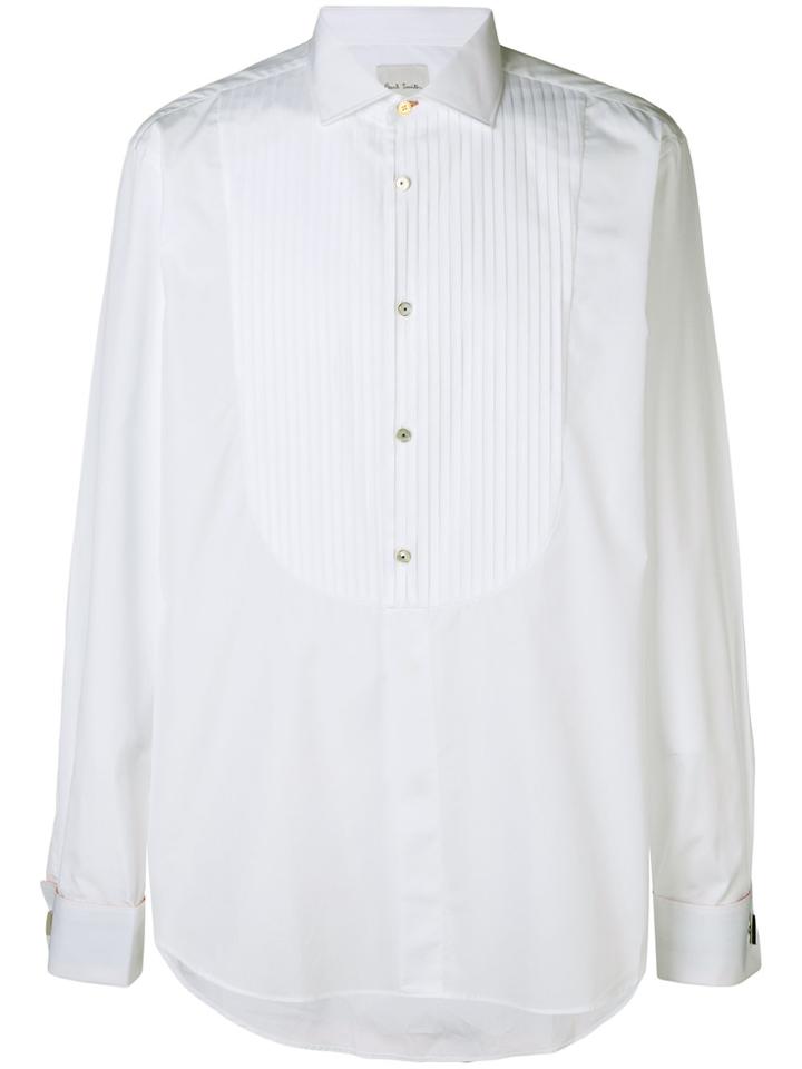 Paul Smith Pleated Long-sleeve Shirt - White