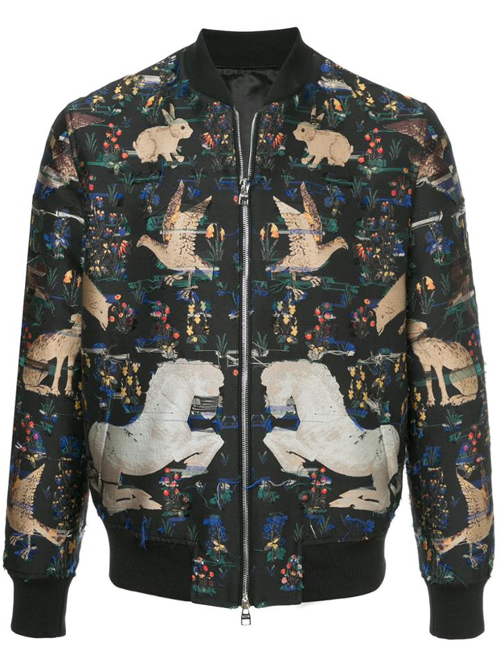 Alexander Mcqueen Jacquard Bomber Jacket - Black