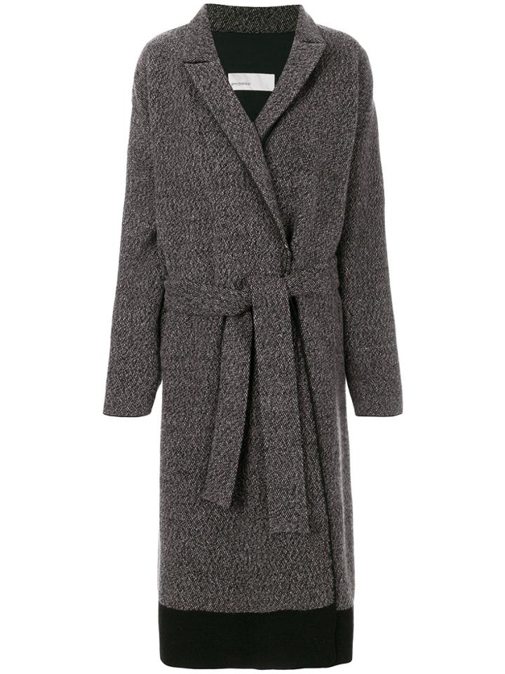 Gentry Portofino Belted Oversized Coat - Black