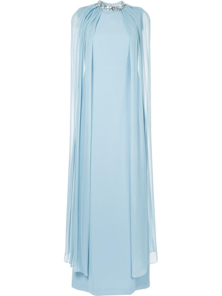 Dice Kayek Embellished Neck Dress - Blue