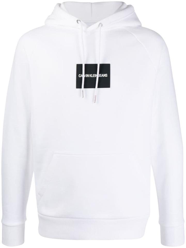 Calvin Klein Jeans Logo Patch Hoodie - White