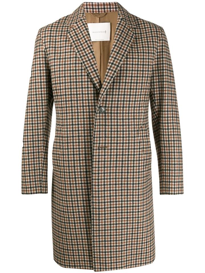 Mackintosh Stanley Brown Check Storm System Tweed Coat Gm-1007f