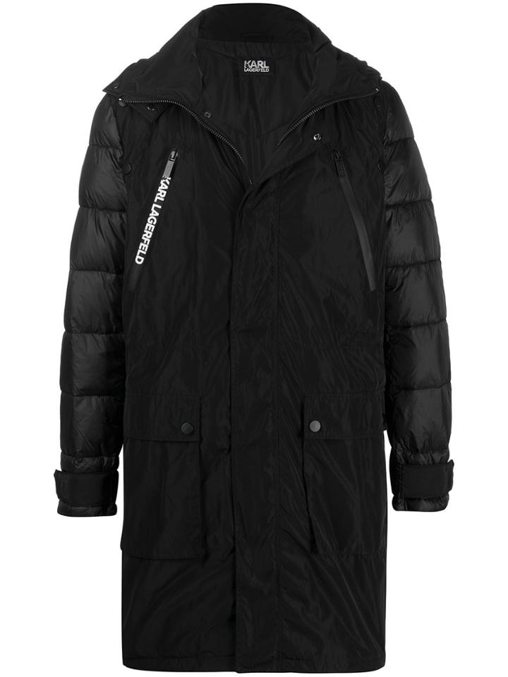 Karl Lagerfeld Hooded Padded Coat - Black