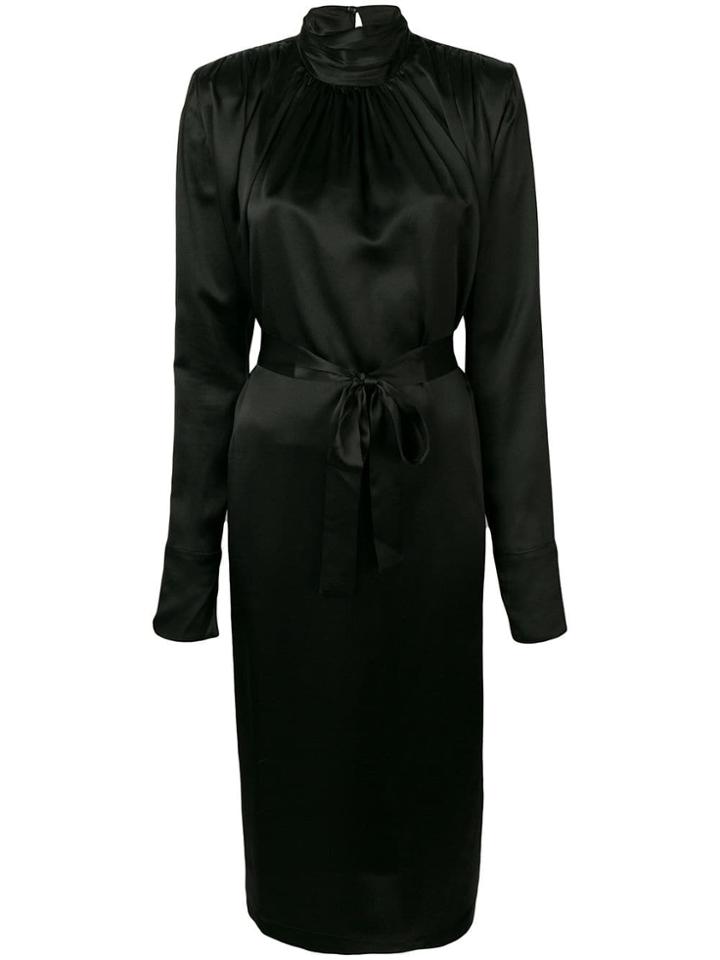 Matériel Long Sleeve Midi Dress - Black