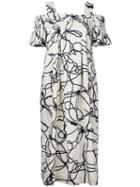 Dries Van Noten - 'du Bois' Cold Shoulder Dress - Women - Cotton - 40, Women's, Nude/neutrals, Cotton