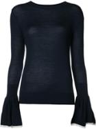 Adam Lippes Pleated Trim Sweatshirt, Women's, Size: Medium, Merino