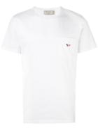 Maison Kitsuné Embroidered Logo T-shirt, Men's, Size: Small, White, Cotton