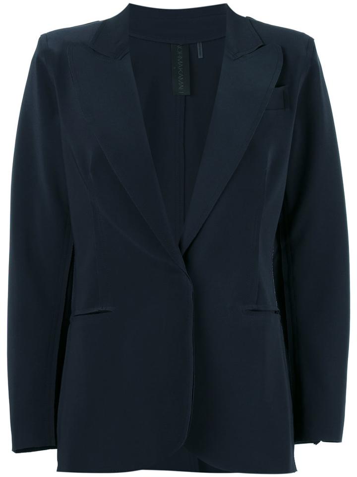 Norma Kamali - Pewter Blazer - Women - Polyester/spandex/elastane - M, Women's, Blue, Polyester/spandex/elastane