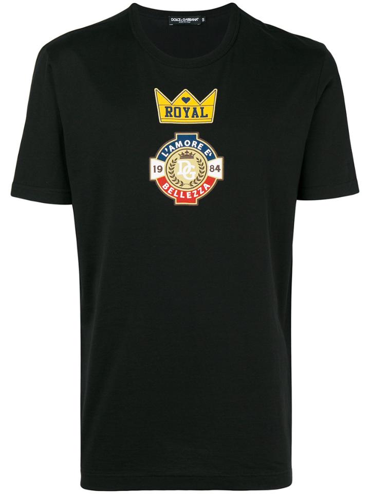 Dolce & Gabbana Royal Printed T-shirt - Black