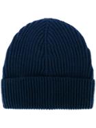 Maison Margiela - Ribbed Beanie Hat - Men - Wool - One Size, Blue, Wool
