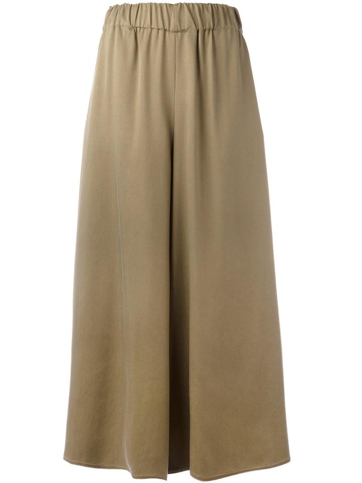 Dusan - Cropped Palazzo Pants - Women - Silk - S, Nude/neutrals, Silk