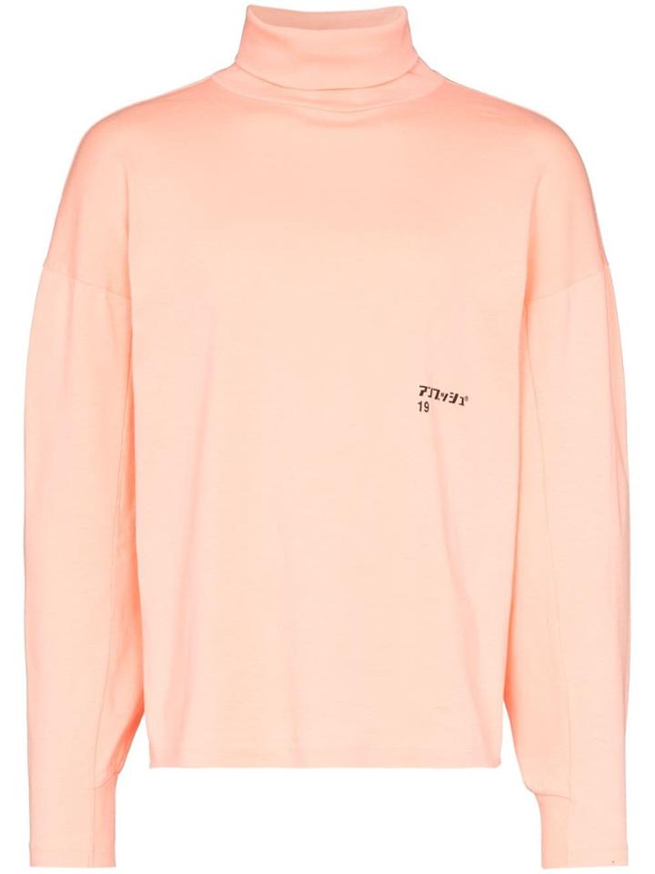 Ambush Turtleneck Logo Jumper - Pink