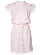 Carven Sleeveless Floral Dress, Women's, Size: 4, White, Viscose/silk