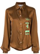Ground Zero Graphic Print Silk Blouse - Brown