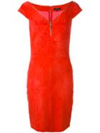 Jitrois - Zip Up Dress - Women - Cotton/lamb Skin/spandex/elastane - 38, Red, Cotton/lamb Skin/spandex/elastane