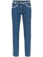 Moschino Low Rise Painted Seam Detail Jeans - Blue