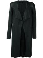 Pleats Please By Issey Miyake Pleated Single Button Cardigan, Women's, Size: V, Green, Polyester
