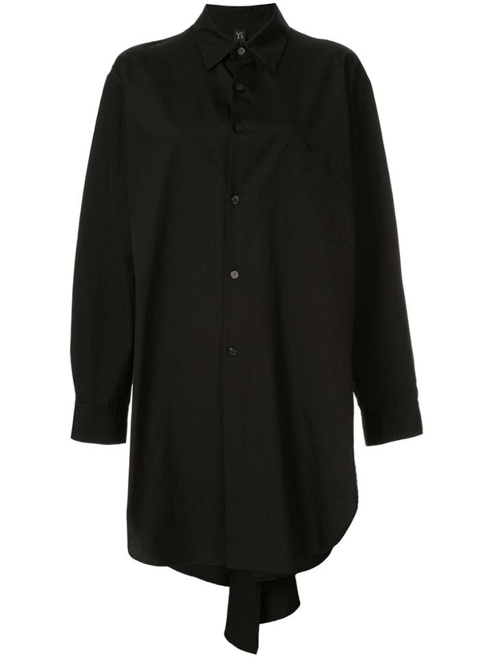 Y's Long Plain Shirt - Black