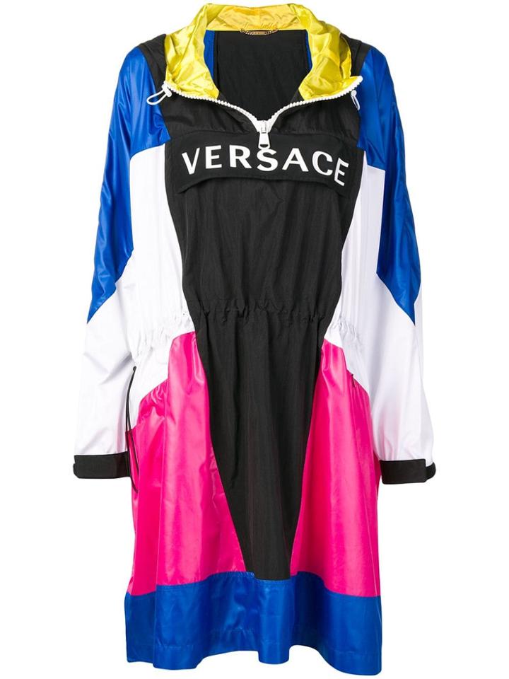 Versace Colour-block Hooded Jacket - Blue