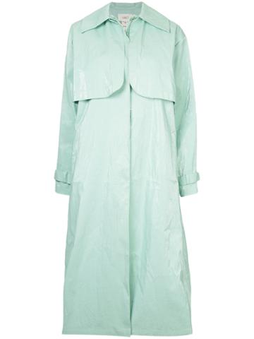 Lalo Flowing Lapel Trench - Green