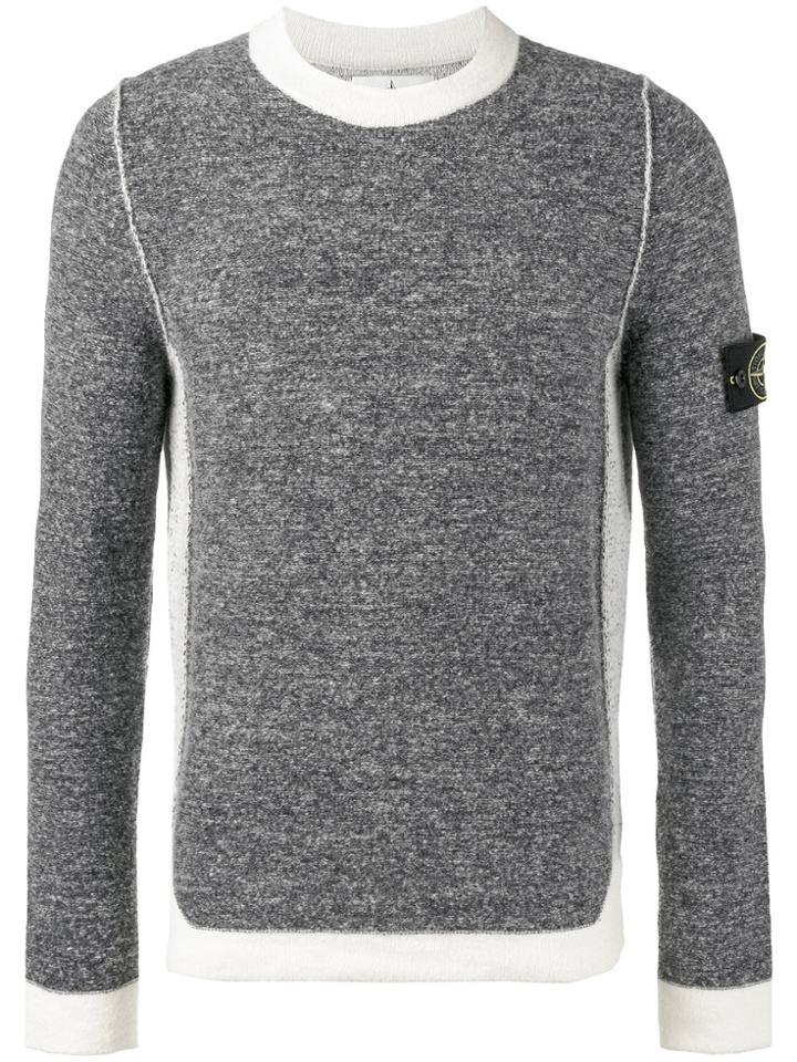 Stone Island Wool Blend Crew Neck Jumper - Blue