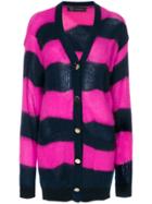 Versace Striped Button Up Cardigan - Pink & Purple
