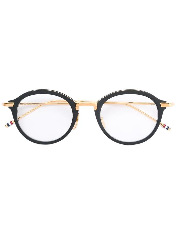Thom Browne Eyewear Round Shaped Glasses, Grey, Metal/acetate