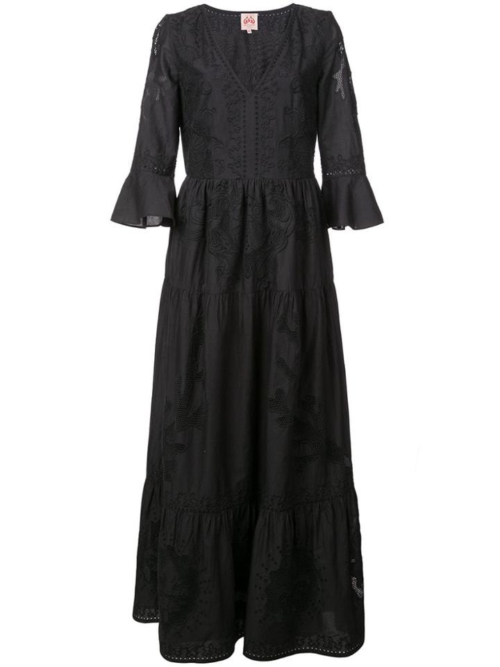 Le Sirenuse Embroidered Maxi Dress - Black