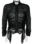 3.1 Phillip Lim Ruched Sheer Jacket - Black