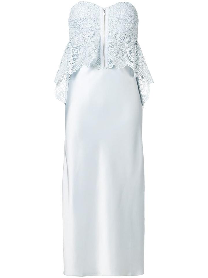 Self-portrait Lace Bodice Satin Dress - Blue