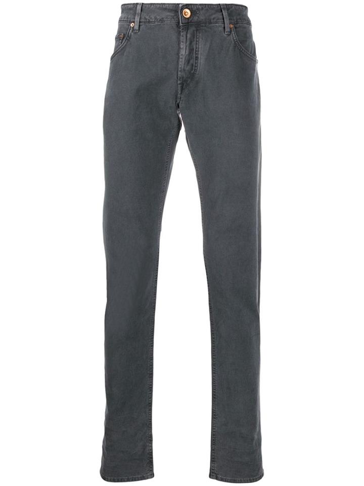 Hand Picked Slim-fit Trousers - Grey