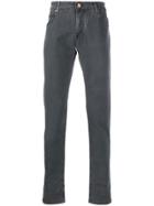 Hand Picked Slim-fit Trousers - Grey